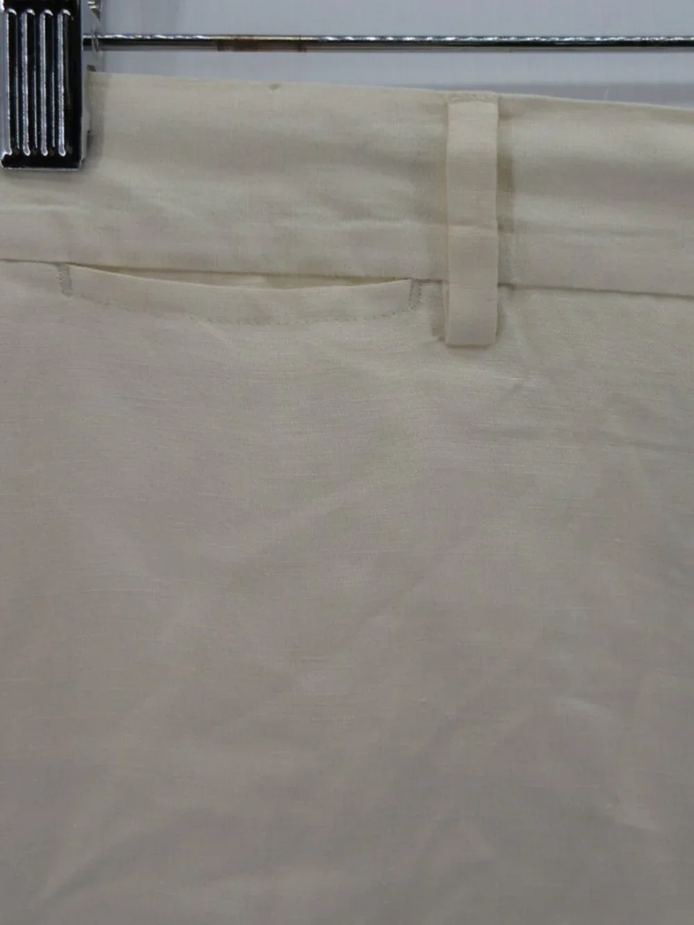 VINTAGE Ralph Lauren Polo Pants 38X27 Cream Linen Silk Trousers Y2K *